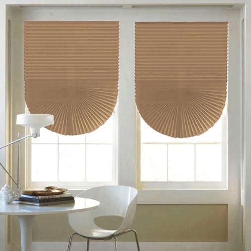 Changshade 6-Pack Temporary Light Filtering Paper Blinds for Window, Cut to Size Adhesive Paper Shades, Stick on Pleated Blinds,No Drill Easy Install,48" W x 72" H,Brown - Thumbnail 2