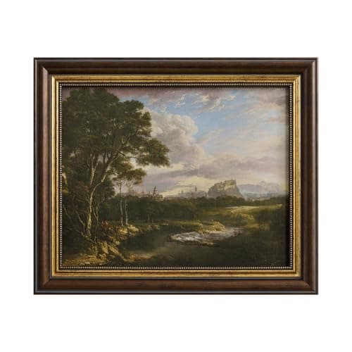 Framed Landscape Canvas Wall Art – Rustic Countryside River Scene, Modern Farmhouse Nature Wall Decor for Living Room, Bedroom, Bathroom, Office, Wall Art Gift for Family & Friends, 12x10 Inch - Image 1