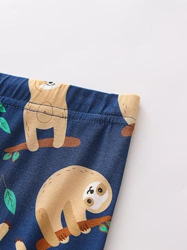 Joonberry Toddler Kids Soft Bamboo Viscose Long Sleeve Top and Pants Clothing Set–2-Piece 2-9Y Boys Girls Outfit（Sloth, 4-5Y - Thumbnail 6