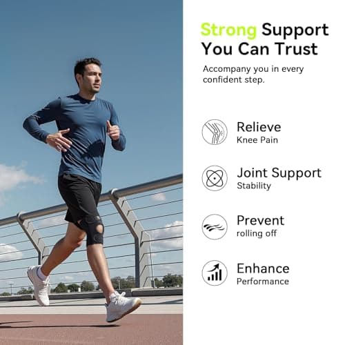 SOLOEVER Plus Size Knee Brace with Side Stabilizers & Patella Gel Pads for Men & Women, Adjustable Knee Support for Knee Pain, Injury Recovery, Maximum Support for Running, Sports & Joint Pain Relief - Thumbnail 5