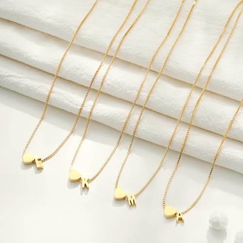 Eaciy Initial Necklaces for Women Girls, Teen Girl Gifts Trendy Stuff Heart Initial B Necklace Jewelry Birthday Gifts 5 6 7 8 9 10 Year Old Girls - Thumbnail 5