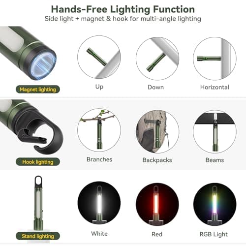 High Lumens Flashlight Rechargeable-Magnetic,Hanging,Zoom Beam,Side Light Multi-Function LED Flashlights Super Bright Powerful Waterproof Flash light for Camping,Emergency,Hiking,Dog Walking,Home - Thumbnail 4