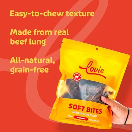 Lovie Beef Lung Dog Treats - Dehydrated Air Dried Soft Bites, Single Ingredient, Protein Rich, 16 oz - Thumbnail 4