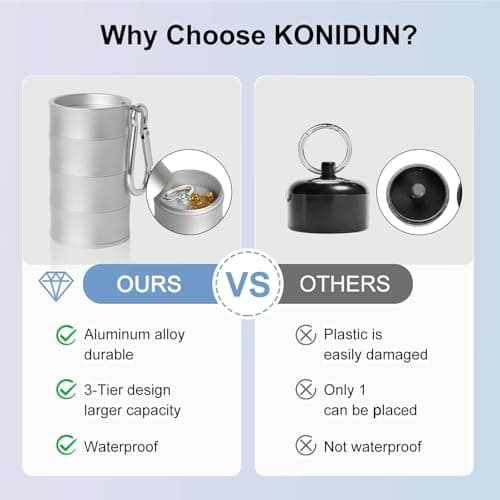 KONIDUN 3-Tier Traveling Jewelry Holder Keychain, Backpack Jewelry Ring Keeper Keychain for Earrings, Necklaces, Wedding Ring Holder Keychain for Gym Sports Bag, Silver - Thumbnail 5