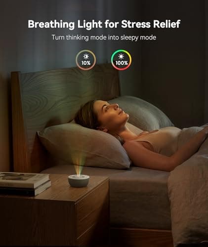 Dreamegg Portable White Noise Sound Machine, 4-7-8 Guided Visual Meditation Breathing Light, 9 Soothing Sounds, Rechargeable Sound Machine for Sleep, Anxiety Relief, Travel, Gifts, Adults - Thumbnail 3