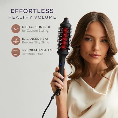 Sutra Thermal Brush - Lightweight Heated Round Brush for Hair Styling & Blow Out - Digital Display, Auto Shut-Off & Ionic Technology - Professional Styling Tools for All Hair Types - Thumbnail 5