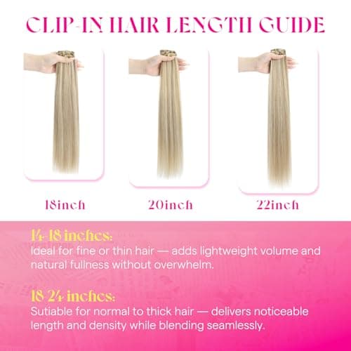 Ve Sunny Human Hair Clip in Extensions Dark Blonde Highlights Golden Blonde Remy Hair Extensions Real Human Hair for Women Clip in Hair Extensions for Short Hair 12 Inch 85g 5pcs - Thumbnail 3
