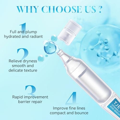 5% VC Hyaluronic Acid Serum for Face| 8-Tier Hyaluronic Acid for 72-Hour Moisture Lock | Anti-Aging, Firming & Brightening | Ceramide-Infused for Sensitive Skin Soothing -30pcs - Thumbnail 2