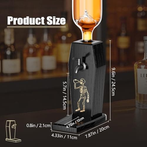 Leakproof Ash Wood Whiskey Liquor Dispenser,Novelty Alcohol Dispenser for Bourbon,Vodka, Wine and Spirits,Fun Bar Accessories for Home Bar,or Man Cave,Ideal Whiskey Gifts for Men,Father's Day - Thumbnail 6