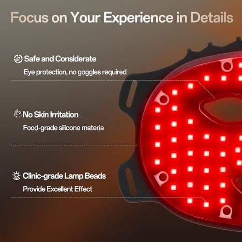 Red Light Mask for Face - 7 Colors Cordless Silicone Face Mask, Facial Mask Skincare at Home, Skin Care Mask Suitable for Women, Soft Flexible, Portable - Thumbnail 4