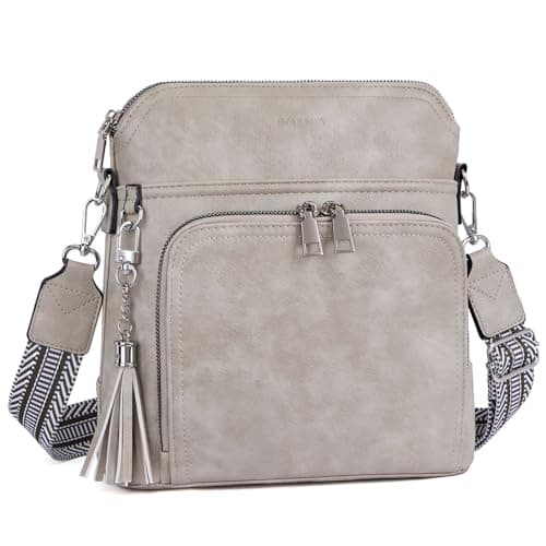 Roulens Crossbody Purse for Women Vegan Leather Medium Crossbody Wallet Bag for Travel Women Shoulder Handbags with Tassel - Image 1