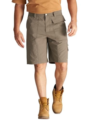 CHRONOLINE Men’s Cargo Shorts 2026 Spring Summer Regular Fit Cotton Workwear Utility Carpenter Shorts with Pockets, Taupe Gray, W32 - Image 1