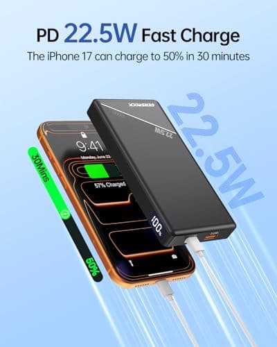 GENSROCK 2 Pack Portable Charger Power Bank 10000mAh, PD 22.5W Fast Charging Power Bank,LED Display Battery Pack for iPhone17/16/15/14/13 Series, Samsung, Google, Pixel, LG, iPad - Thumbnail 2