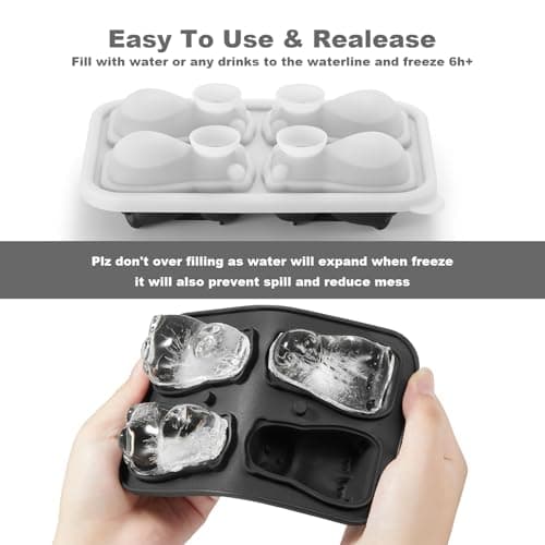 ACOOKEE Capybara Ice Cube Tray Fun Shapes, Odd Novelty Cute Capybara Gifts Stuff, 2.2" Large Silicone Whiskey Ice Mold for Cocktails,Bourbon,Brandy, w/Funne - Thumbnail 5