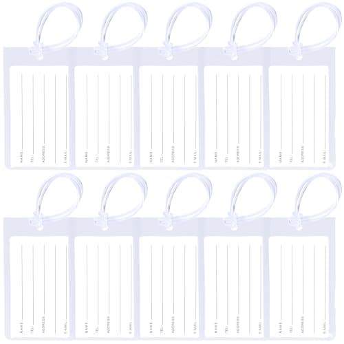 10 Pack Luggage Tags for Suitcases, Airplane Travel Essentials for Flying, International Travel Must Haves, and Luggage Accessories by Sodsay