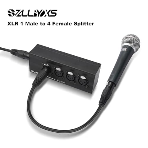 SZLliyxs 3 Pin XLR 1 Male to 4 Female Splitter,4WAY XLR Four-Input and one-Output Parallel Connection Adapter,Four Microphone inputs Converted to one Output,4 in to 1 Out Aduio Splitter - Thumbnail 6