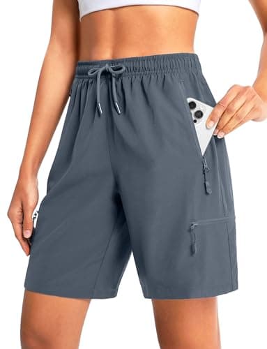 Cyasundent Women's 7" Hiking Cargo Shorts Lightweight Stretch Quick Dry Athletic Golf Summer Bermuda Shorts for Women (Dark Grey_XL) - Image 1
