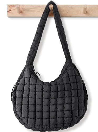 Puffer Tote Bag for Women Large Quilted Tote Bag Quilted Carryall Bag Soft Puffy Crossbody Bag Hobo Handbags Puff Purse - Image 1