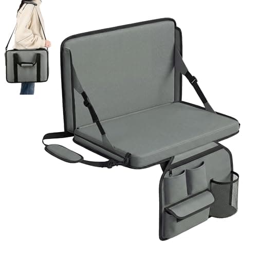 Dragosum Stadium Seat with Back Support and Cushion, Portable Folding Bleacher Chair with Cup Holder, Zipper Pocket and Shoulder Strap for Outdoor Activities - Image 1