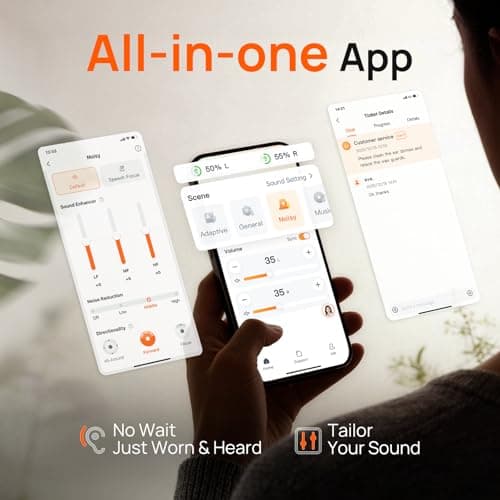 Yeasound RIC800 Hearing Aids, AI Powered Noise Reduction and Speech Enhancement Hearing aids with Bluetooth Calls & Music Enabled, Comfortable & Invisible, 124 Hours Long-Lasting and IPX8 Waterproof - Thumbnail 6