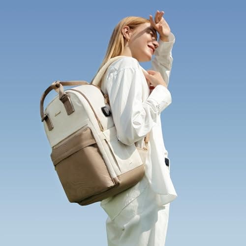 LOVEVOOK Laptop Backpack for Women 15.6 Inch Laptop Bag with USB Port, Fashion Waterproof Backpacks Teacher Nurse Stylish Travel Bags Vintage Daypacks Bookbag for College School Work - Thumbnail 2
