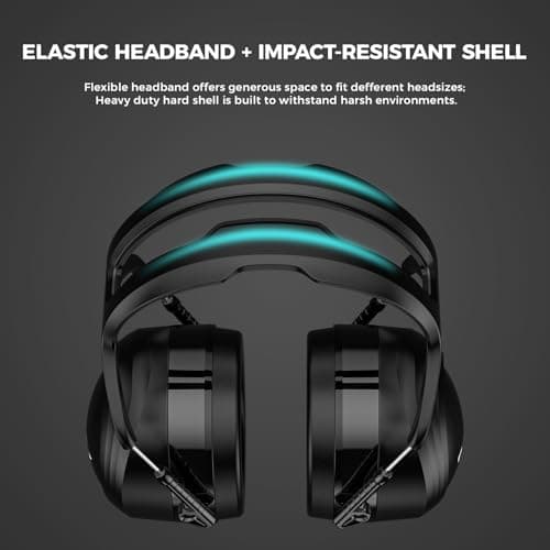 ProCase Extra Large SNR 37dB Noise Cancelling Headphones, NRR 30dB Hearing Protection Ear Muffs for Adults Noise Reduction, Wide Size Adjustment and Comfortable -Black - Thumbnail 5