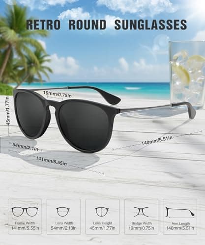QALLY Sunglasses Womens Polarized Sunglasses-Women: Retro Round Sun Glasses with UV400 Protecion Trendy 3 Pack - Thumbnail 4