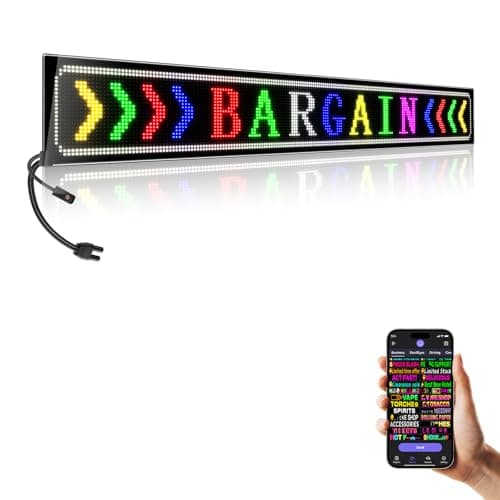 Large Programmable Indoor Window LED Sign, P5 Resolution LED Signs, Bluetooth App, for Business Bars Gaming Rooms Restaurants Festivals (43"x 6") - Image 1
