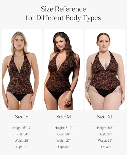 Popilush One Piece Swimsuit Women Tummy Cnotrol - Bathing Suit Tankini Leopard Swimsuits V Neck Mesh Swim Suits - Thumbnail 6