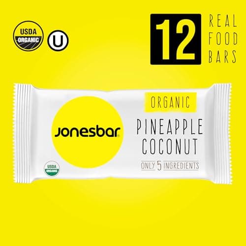 JONESBAR (Pineapple and Coconut, 12 Count (Pack of 1)), USDA Organic Fruit & Nut Bar, Non-GMO, Kosher, Vegan, Gluten Free, Simple Snack Bar - Thumbnail 3