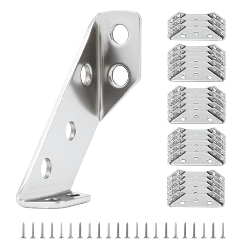 Stainless Steel Angle Brackets Heavy Duty – L Shaped Corner Brace for Wood Shelves,Furniture,Cabinet,Wall Mount Support,Rust-Resistant Metal Shelf Bracket 24Pack - Image 1