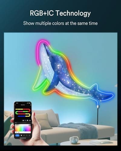 Smart Neon Rope Light, Waterproof Color Changing Flexible Silicone Led Strip Lights Compatible with Alexa Google Assistant - Thumbnail 3