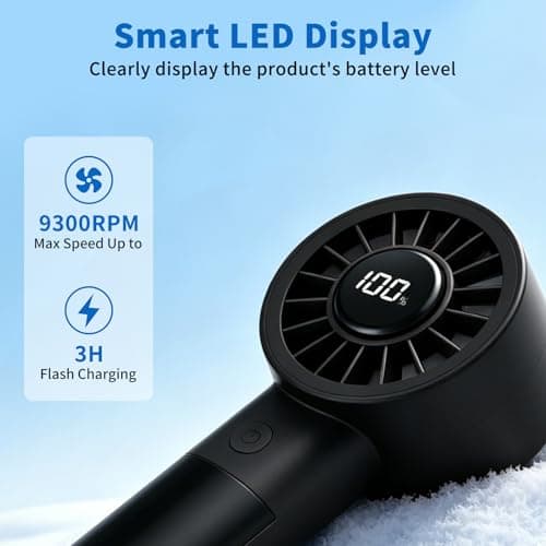 Portable Mini handheld Personal Fan with Night Light,5 Speeds,Rechargeable - Thumbnail 6