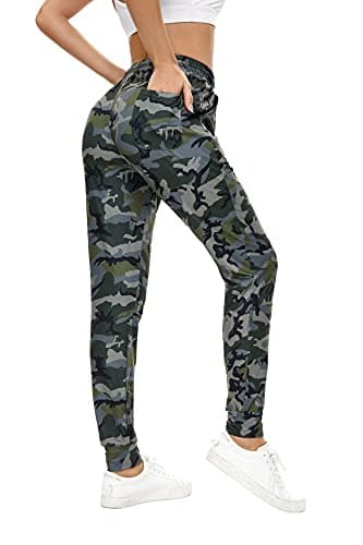 BATHRINS Women Tapered Joggers with Pockets – Casual Yoga High Waist Sweatpants - Thumbnail 3