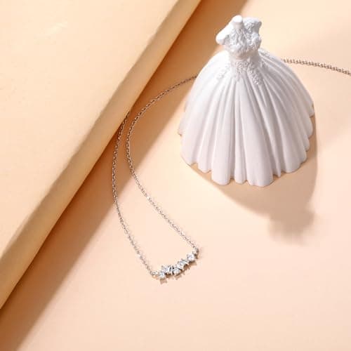 EAMTI 925 Sterling Silver Necklace for Women Cubic Zirconia Simple Pendant Necklace Dainty Jewelry Gifts for Women Birthday/Anniversary Day/Valentine’s Day - Thumbnail 3