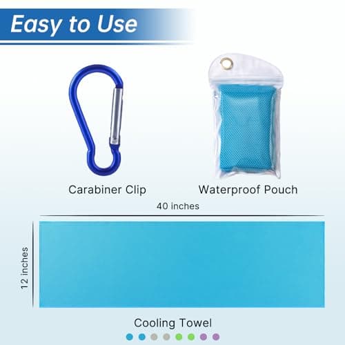 DOFOWORK Cooling Towels - 4 Pack Cooling Towels for Neck and Face, 40"x12", Microfiber Soft Breathable Cooling Towel for Hot Weather, Workout & More Activities - Thumbnail 3