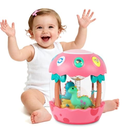 Baby Girl Toys 6-12 Months Rotating Musical Light Up Tummy Time Toy