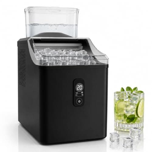ELECVIVA Clear Square Ice Maker Countertop 22Lbs/Day, Crystal Ice Cubes