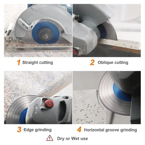 Diamond Saw Blade Tile Cutting Disc 4 1/2 inch - BRSCHNITT for 7/8”- 5/8” Arbor Angle Grinder for Cutting Grinding Porcelain Ceramic Marble Artificial Stoneware - Thumbnail 3