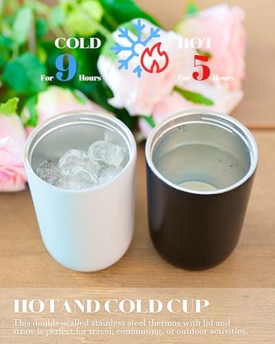 UIRZOTN 6 Pack 10 oz Sublimation Tumblers Blanks Bulk, Travel CoffeeTumblers with Straw and Lids, Reusable Cups with Lids for lced and Hot Drinks - Thumbnail 4