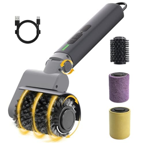 2026 New Electric Grill Brush with 3 Replacement Head,3-Speed Power Control,Cordless Rechargeable Grill Cleaning Brush with Adjustable Angle,Cleaning Tool for Outdoor BBQ,No Bristle Shedding-Gray - Image 1