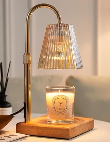 Allanmen Candle Warmer Lamp with Timer, Dimmable Candle Warmer for Home Decor, Birthday Gifts for Women Mom, Adjustable Height Wax Melt Warmer with 2 Bulbs - Image 1