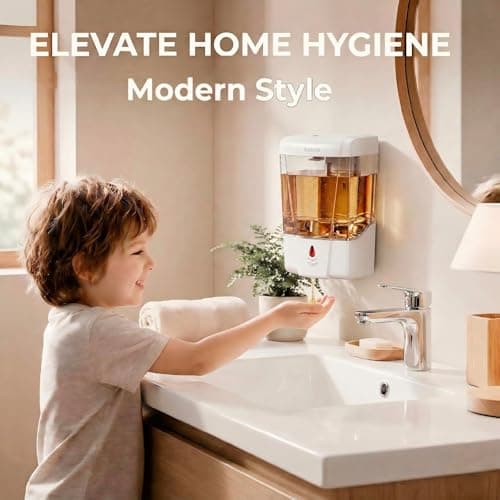 SVAVO Automatic Soap Dispenser Type-C Rechargeable - Commercial Wall Mount Hand Soap Dispenser for Restaurant, Kitchen & Bathroom, Electric Soap Pump for Office, 21 fl.oz for Liquid Soap, White - Thumbnail 6