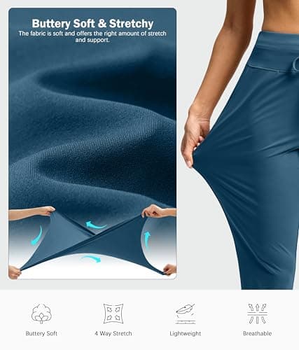 G Gradual Women's Pants High Waisted Golf Pants 2 Deep Pockets 7/8 Ankle Sweatpants for Athletic Travel Casual Lounge Work, Dark Blue, Medium - Thumbnail 4