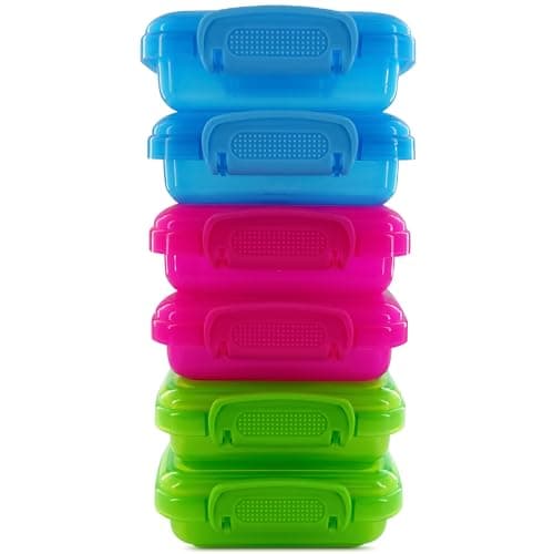 6 Pcs Lock Top Snack Containers with Lids – 4.6 Oz Small Snap Storage Containers – Microwave and Dishwasher Safe, 2 Side Clips for Sauces, Pastes, Spreads, Snacks | Kitchen, Travel, Office, Crafts - Image 1