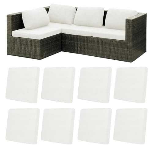 MRGSDL 8Pcs Patio Cushion Covers,Outdoor Cushions Covers,Stretch Cushion Covers Replacement, Washable and Reusable Furniture Protectors(Starlink White) - Image 1