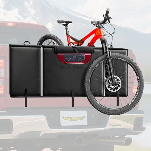 Bumbee Tailgate Bike Pad for 5 Mountain Bikes, with Rear Camera Window, Reflective Strips and 2 Tool Pocket - Image 1