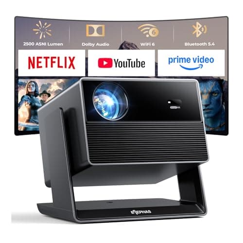 ELEPHAS Smart 4K Projector with WiFi and Bluetooth - Compatible with Netflix/Prime Video/YouTube, 270° Rotatable, AI Auto Focus & Keystone, Portable Home Theater Movie Projector for Indoor Outdoor - Image 1