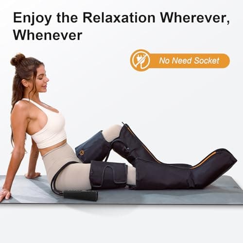 QUINEAR Advanced Full Leg Air Compression Massage, Leg and Foot Massager with Remote, Foot Calf & Thigh Massager for Swollen Legs - Thumbnail 2
