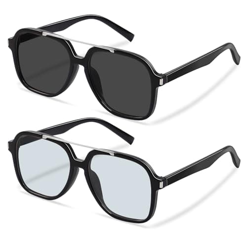 YDAOWKN Rerto Aviator Sunglasses for Women Men Trendy Square Top Bar Sun Glasses 70s Style Women's Sunglasses - Image 1